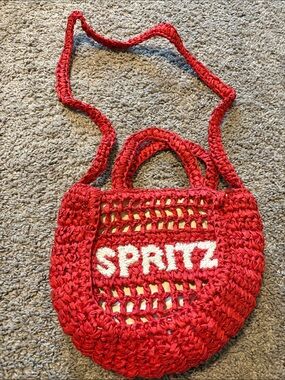 Universal Thread Red Crochet Crossbody Bag with White Logo